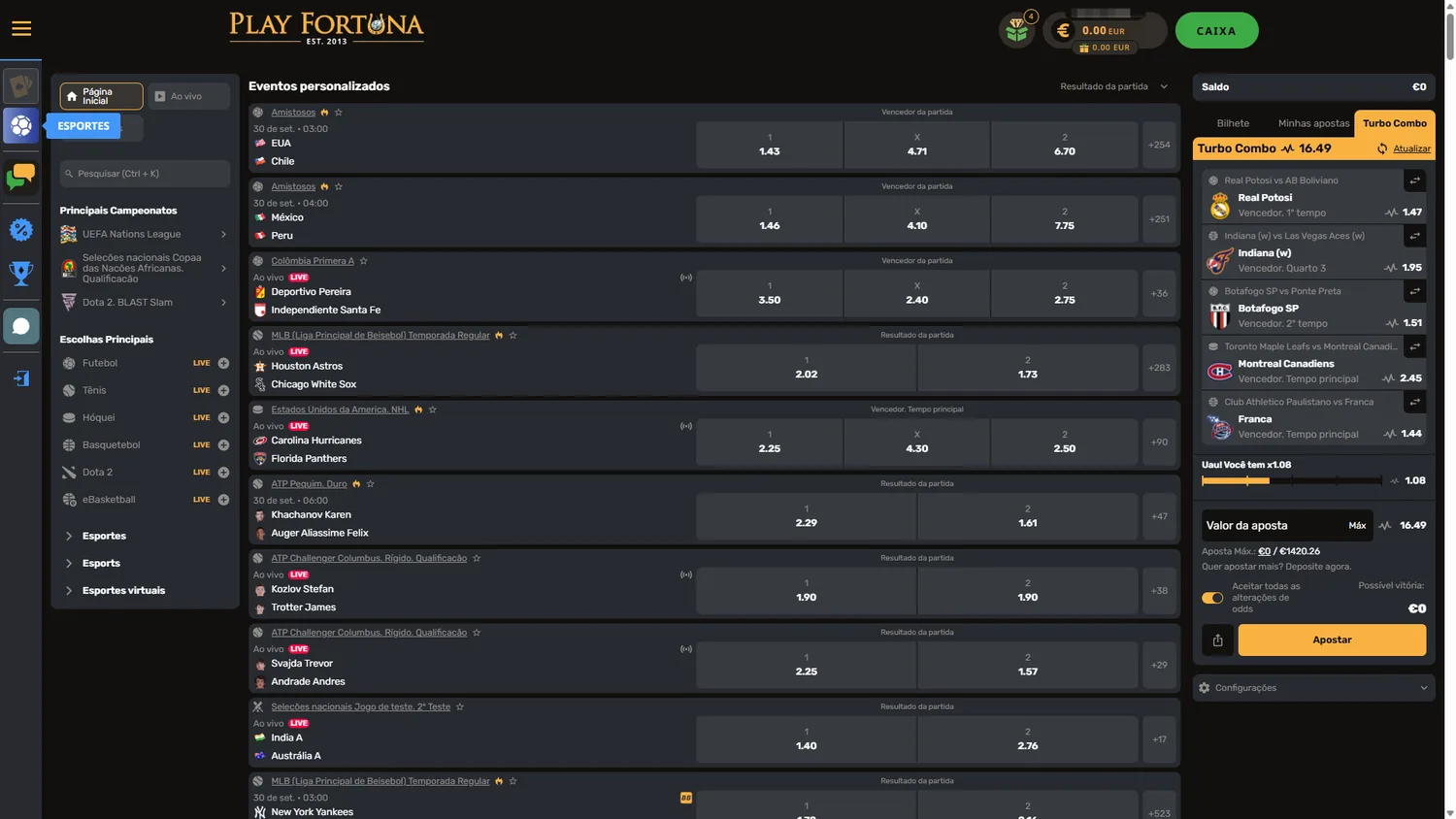 Sportsbook PlayFortuna em português com futebol, tênis, hóquei, basquete, eventos ao vivo e odds