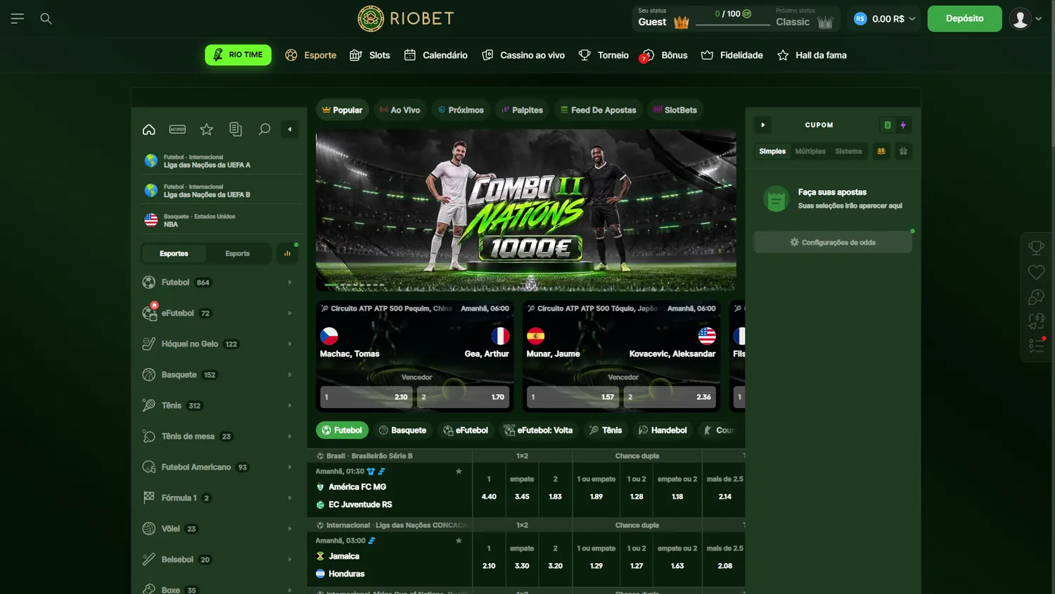 Sportsbook Riobet em português